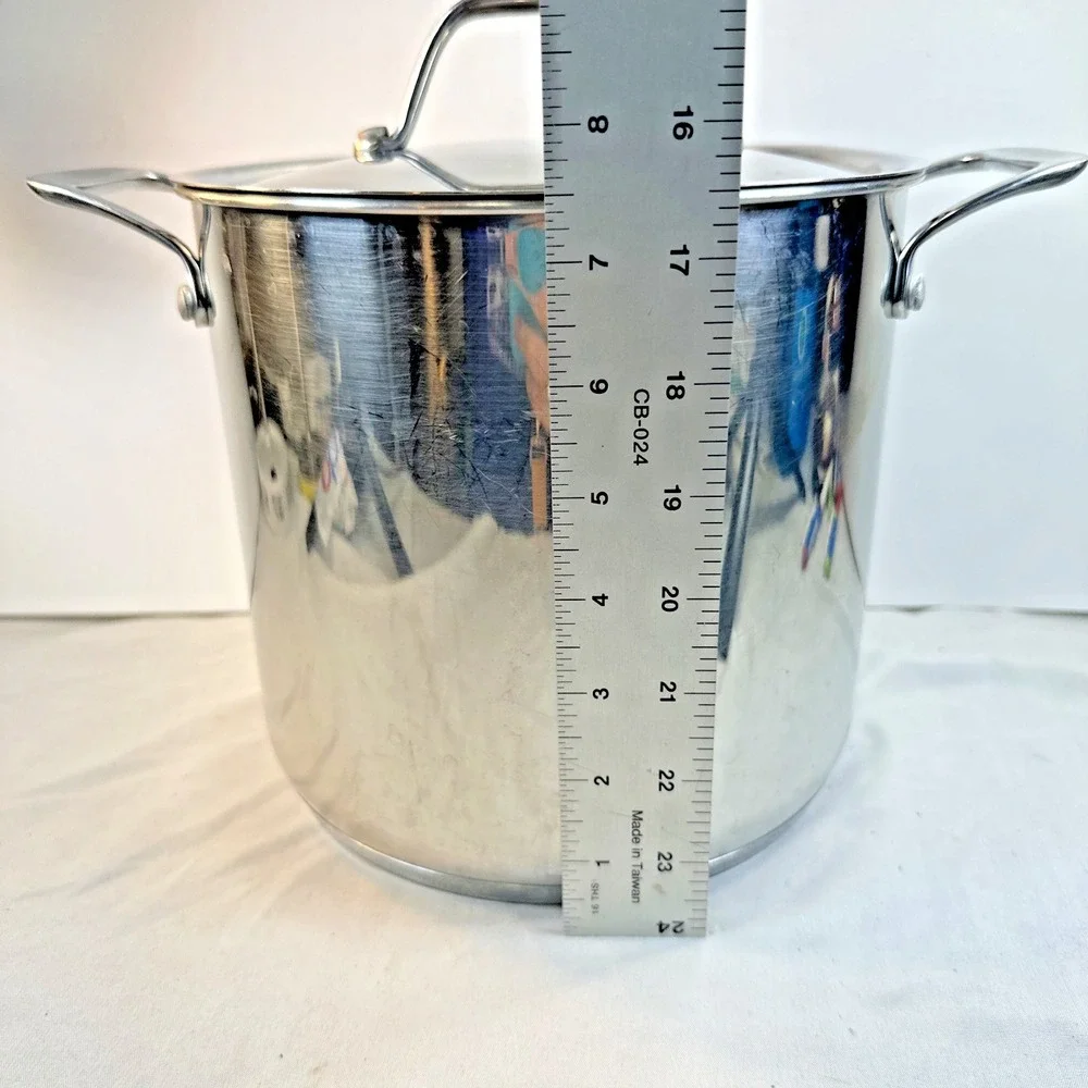 Threshold Stainless 6 qt Stockpot With Lid Oven Safe 500f Nice Quality Heavy EUC